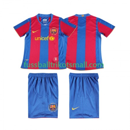 Fußballtrikots FC Barcelona 2007 2008 Retro Kinder Kurzarm Heimtrikotsatz kaufen